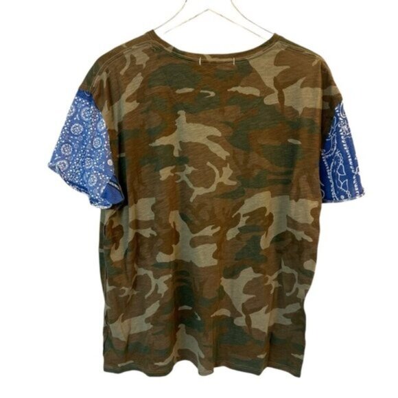 We The Free | Camouflage & Blue Print T-shirt Size Small - Picture 6 of 6